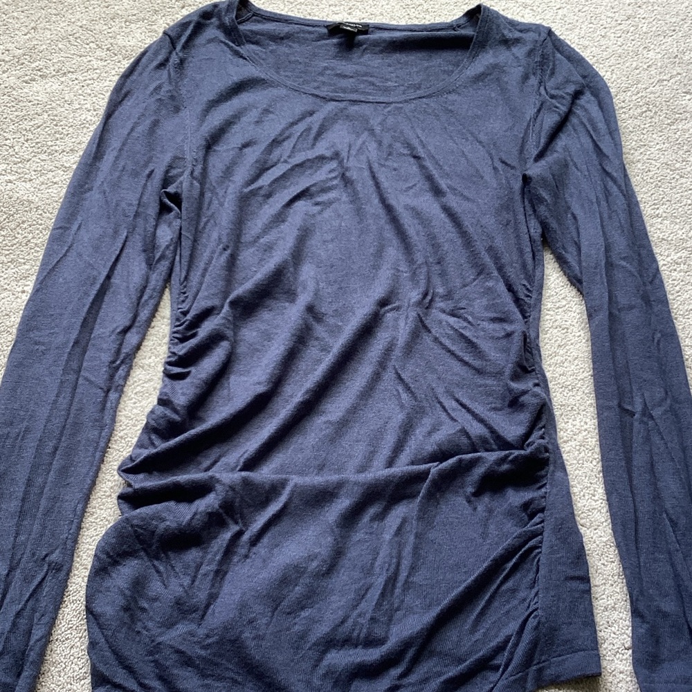 Ann Taylor Slate Blue Long Sleeve Blouse